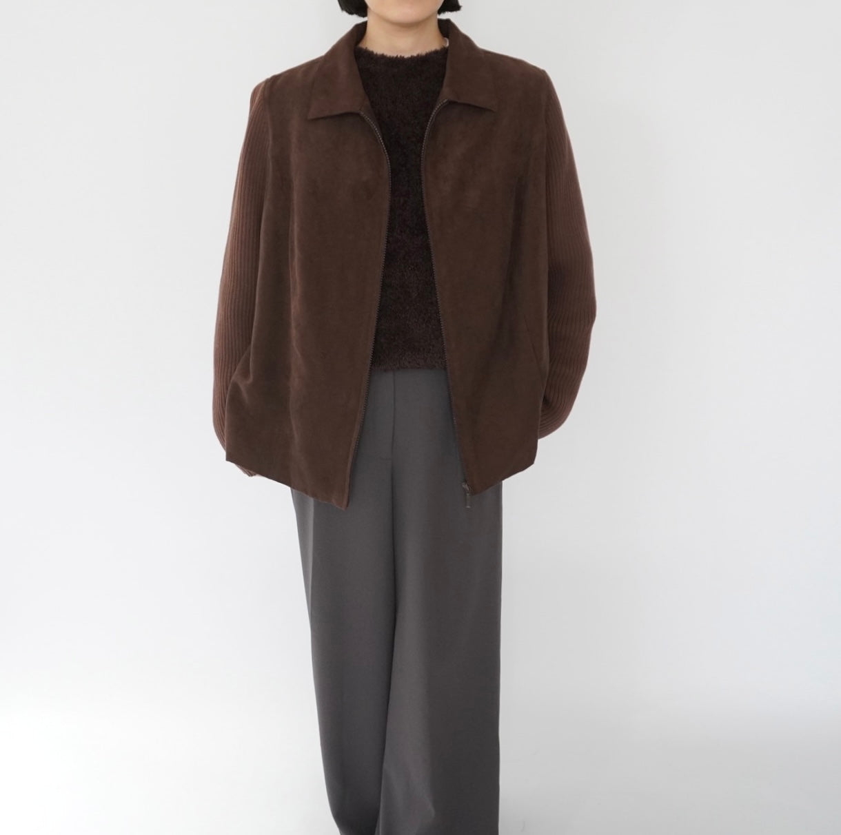 90s Ribbed Sleeves Jacket