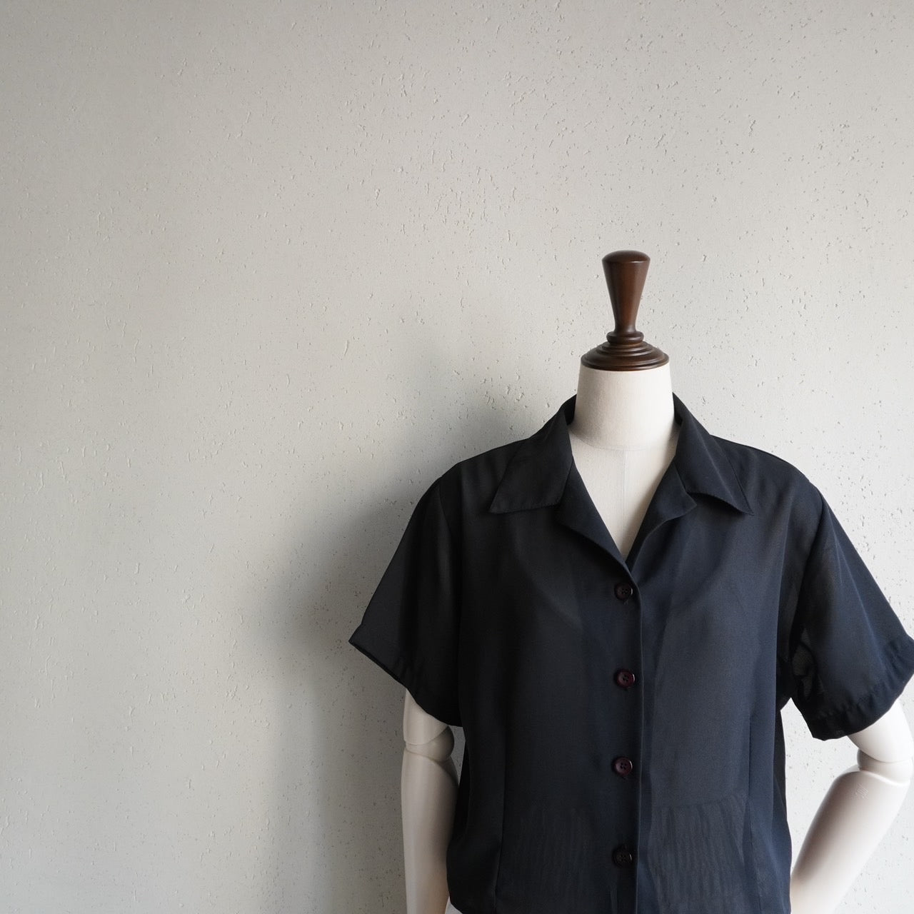 90s Black Sheer Shirt