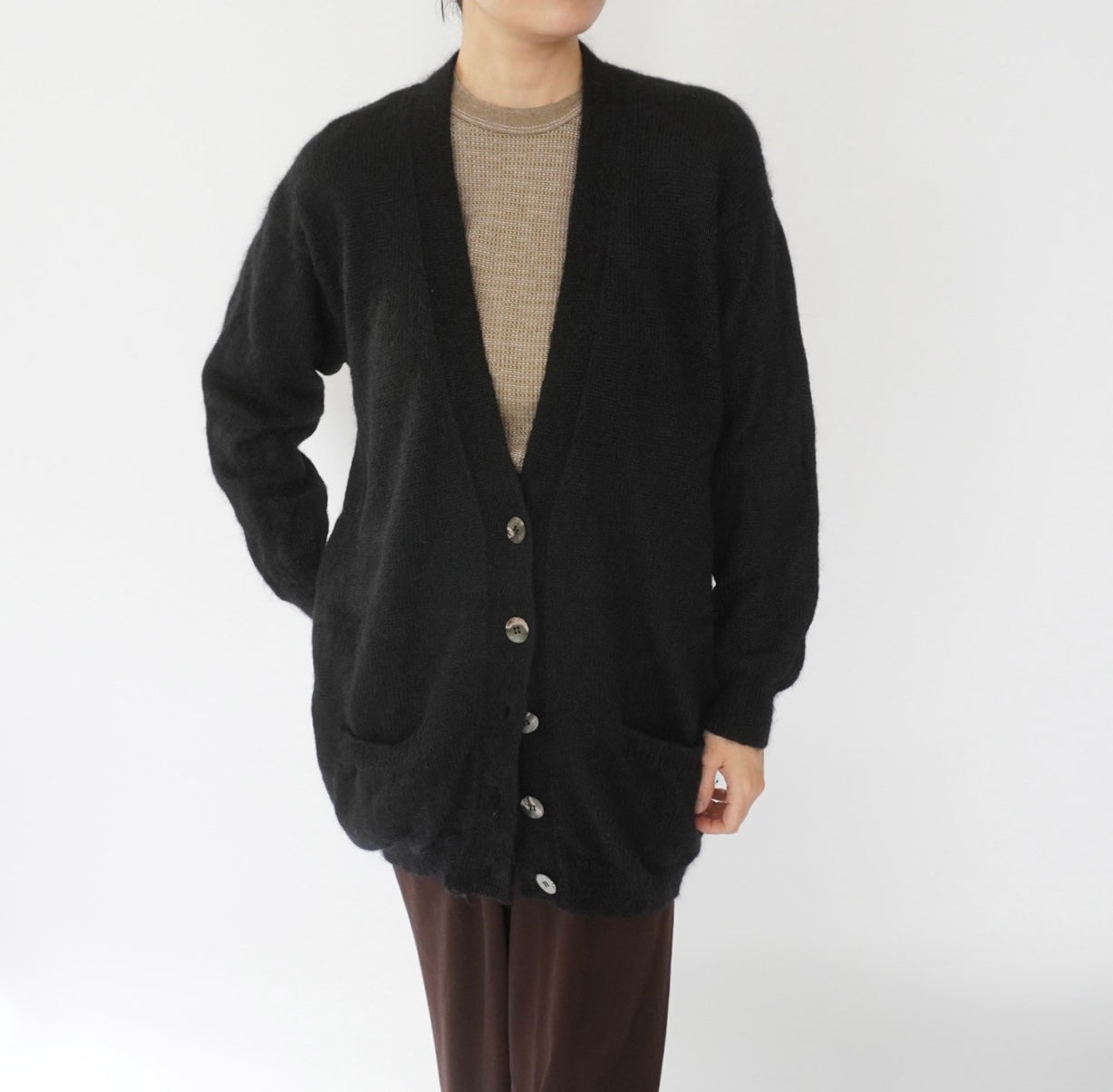 90s EURO Mohair Long Cardigan