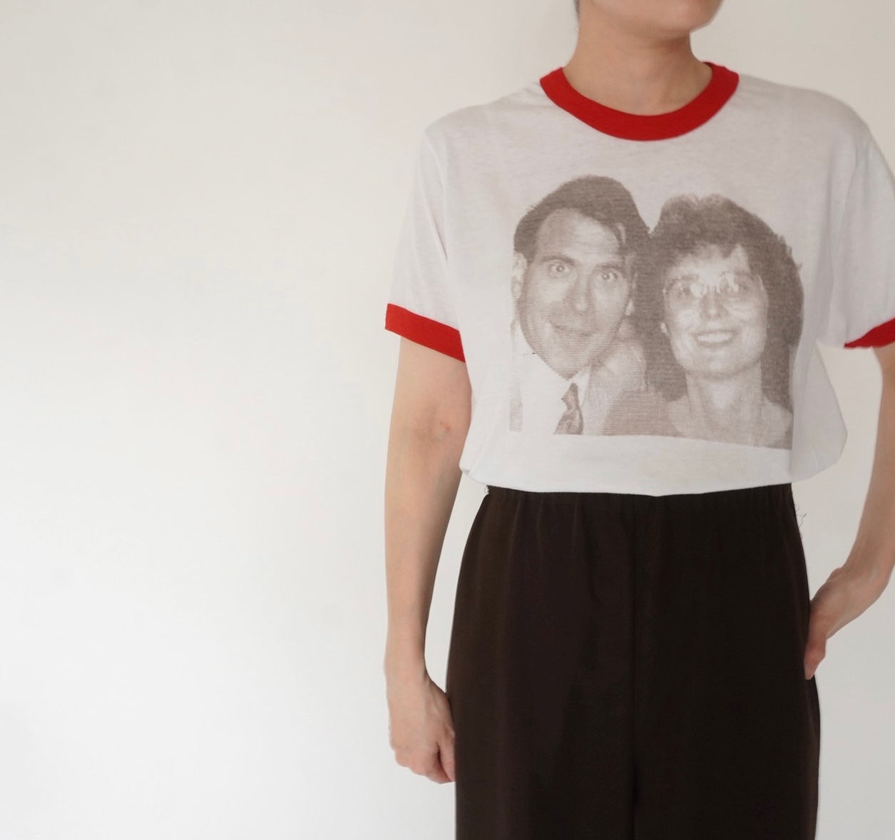 80s Photo Printed T-shirt Made in USA