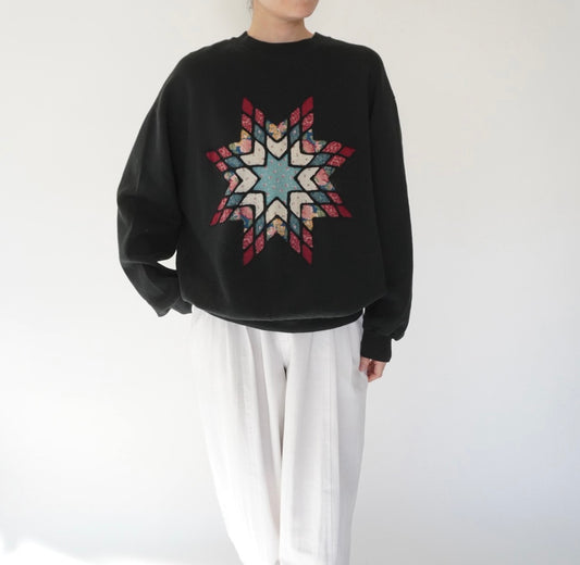 90s Patchwork Design Sweater Made in USA