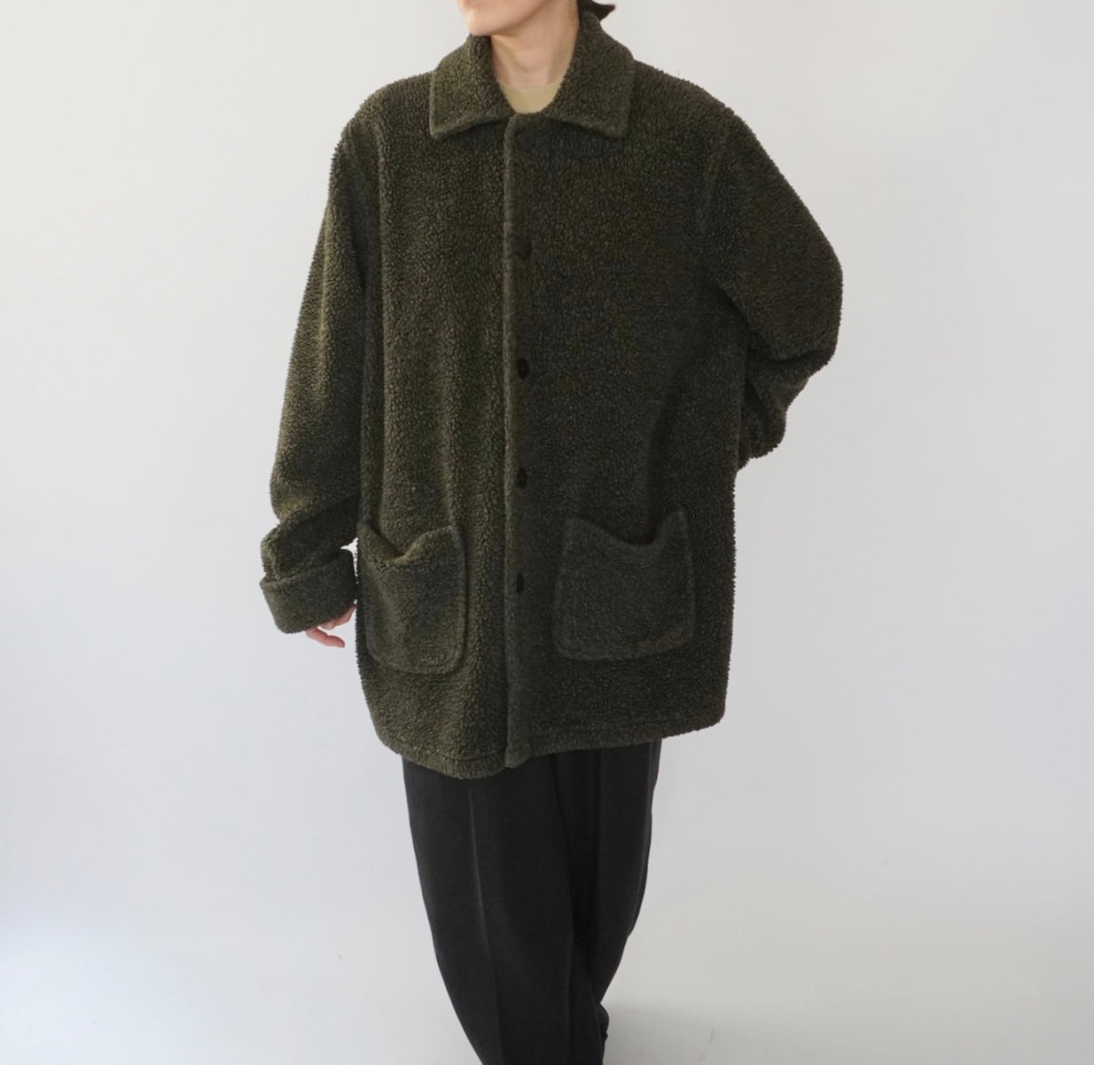 90s Fleece Shirt Jacket Made in USA