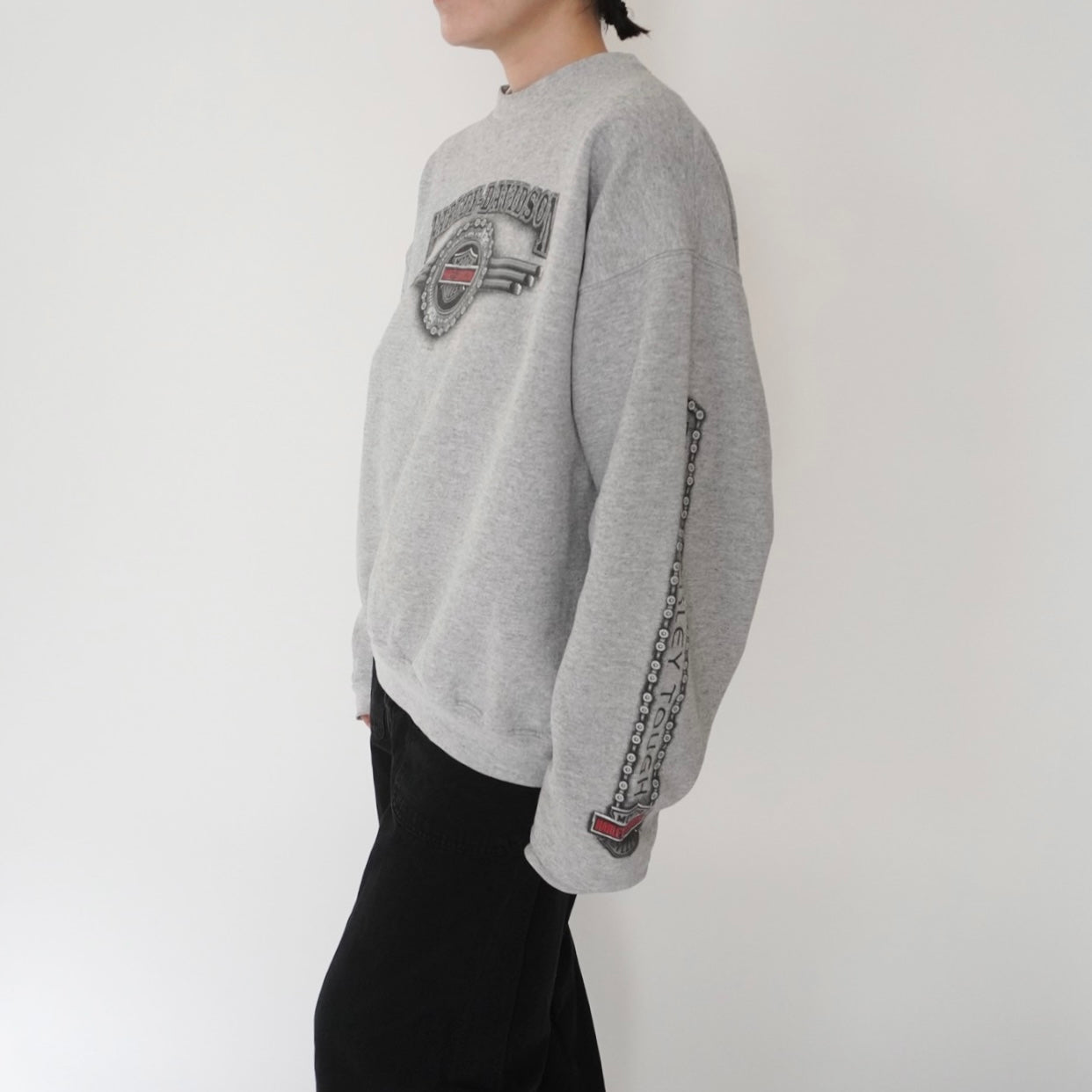 01s ”Harley-Davidson” Printed Sweater Made in USA