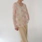 80s Embroidery Sheer Blouse Made in USA