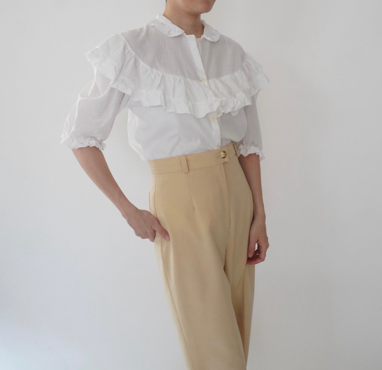 80s Ruffle Blouse