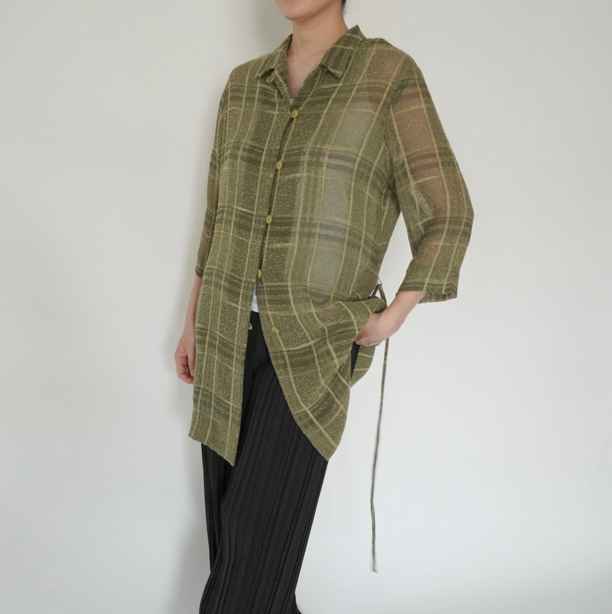 90s Plaid Long Shirt, Jacket