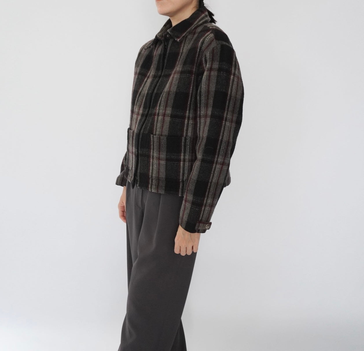 90s Wool Plaid Jacket