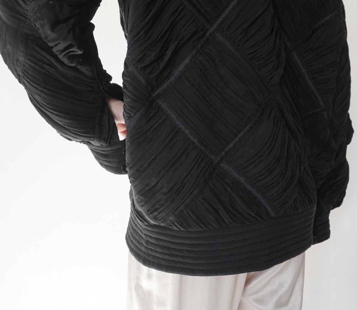 80s Silk Pleat Design Jacket