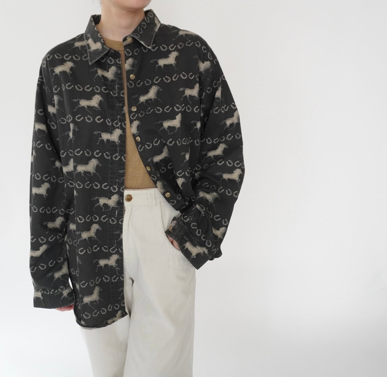 90s Horse Pattern Shirt