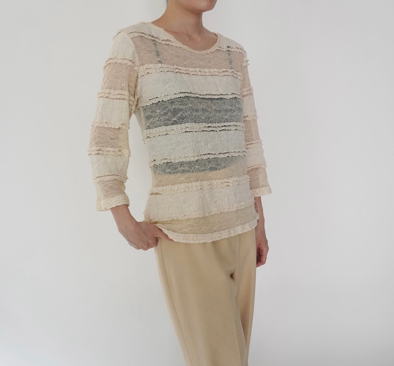 90s Sheer Lace Design Top