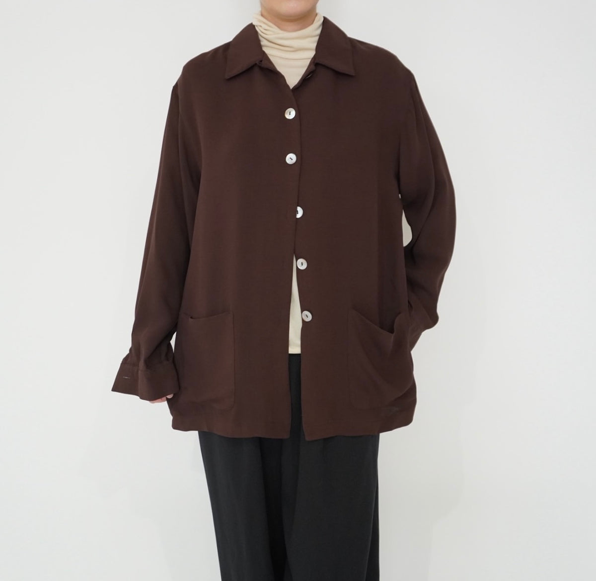 90s Brown Silk Shirt