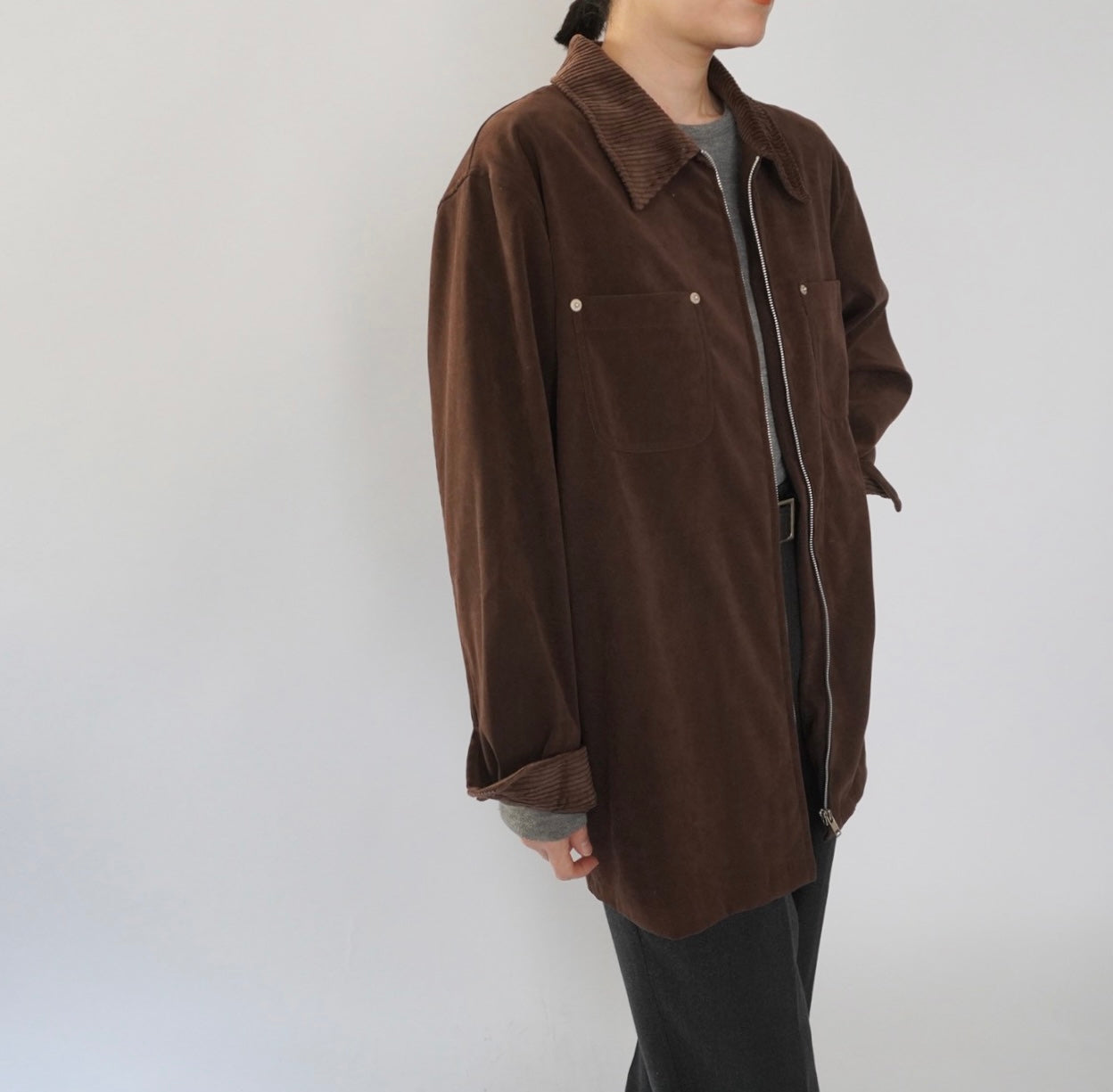 90s Zip Shirt Jacket