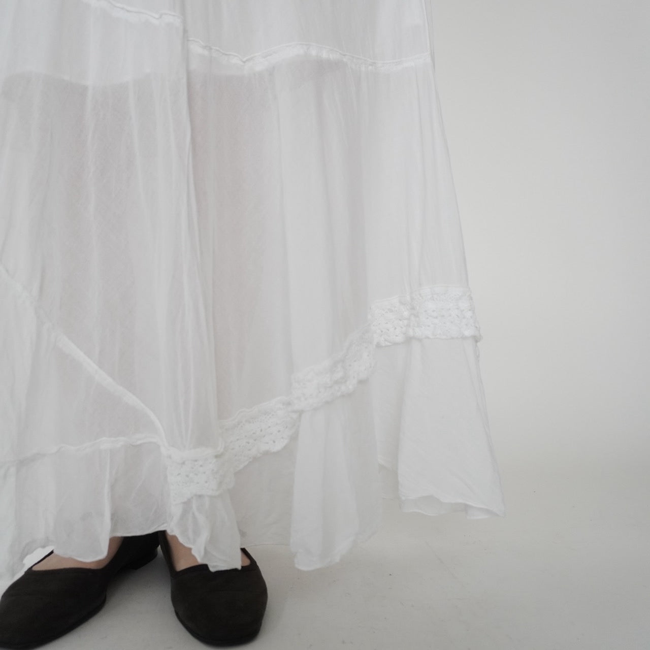 90s Cotton Lace Design Skirt Made in Italy