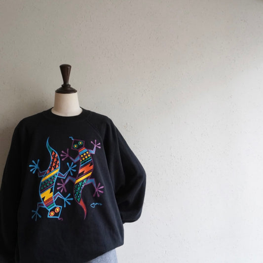 80s Printed Sweater Made in USA