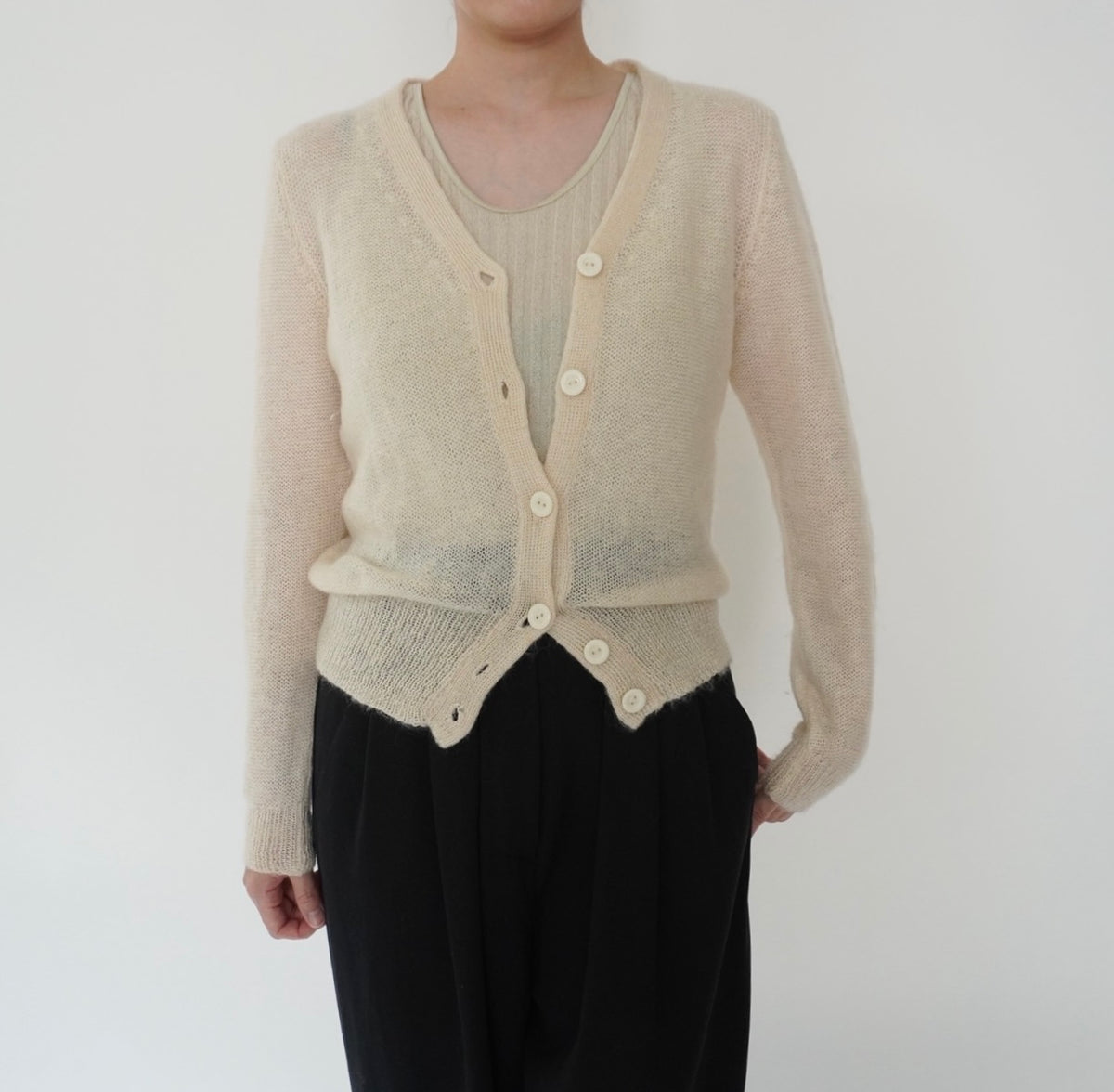 90s Ivory Knit Cardigan