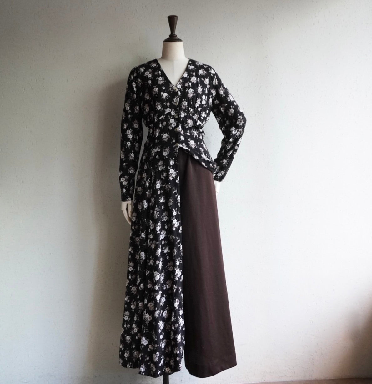 90s Floral Printed Maxi Dress Made in UK