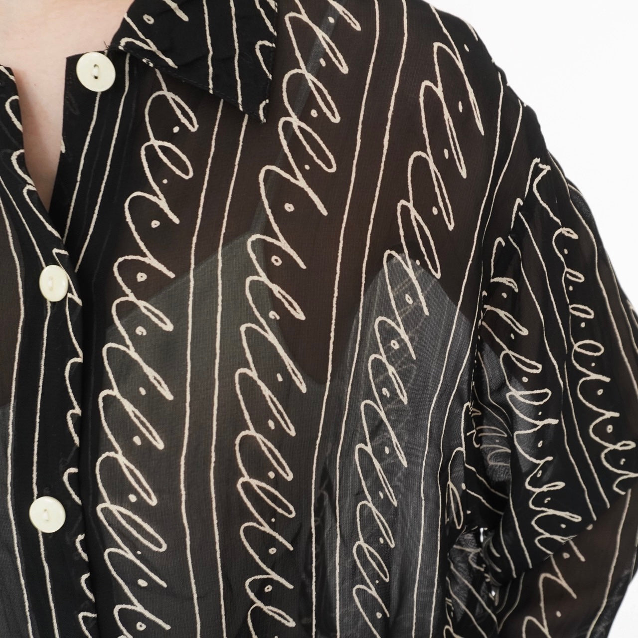90s EURO Sheer Pattern Shirt