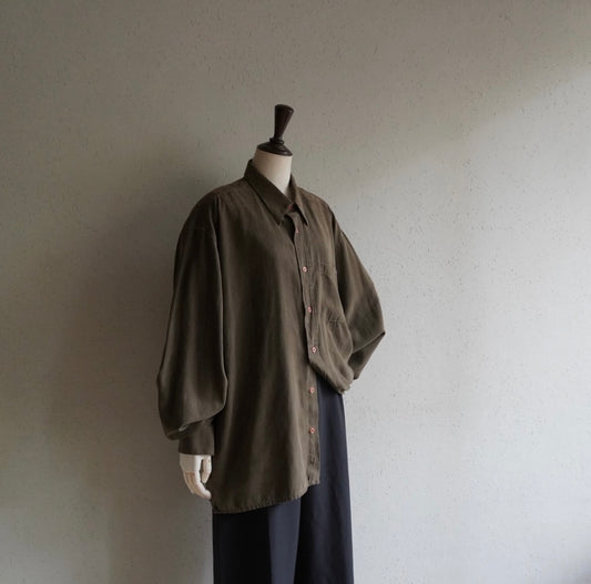 Khaki Faux Suede Shirt