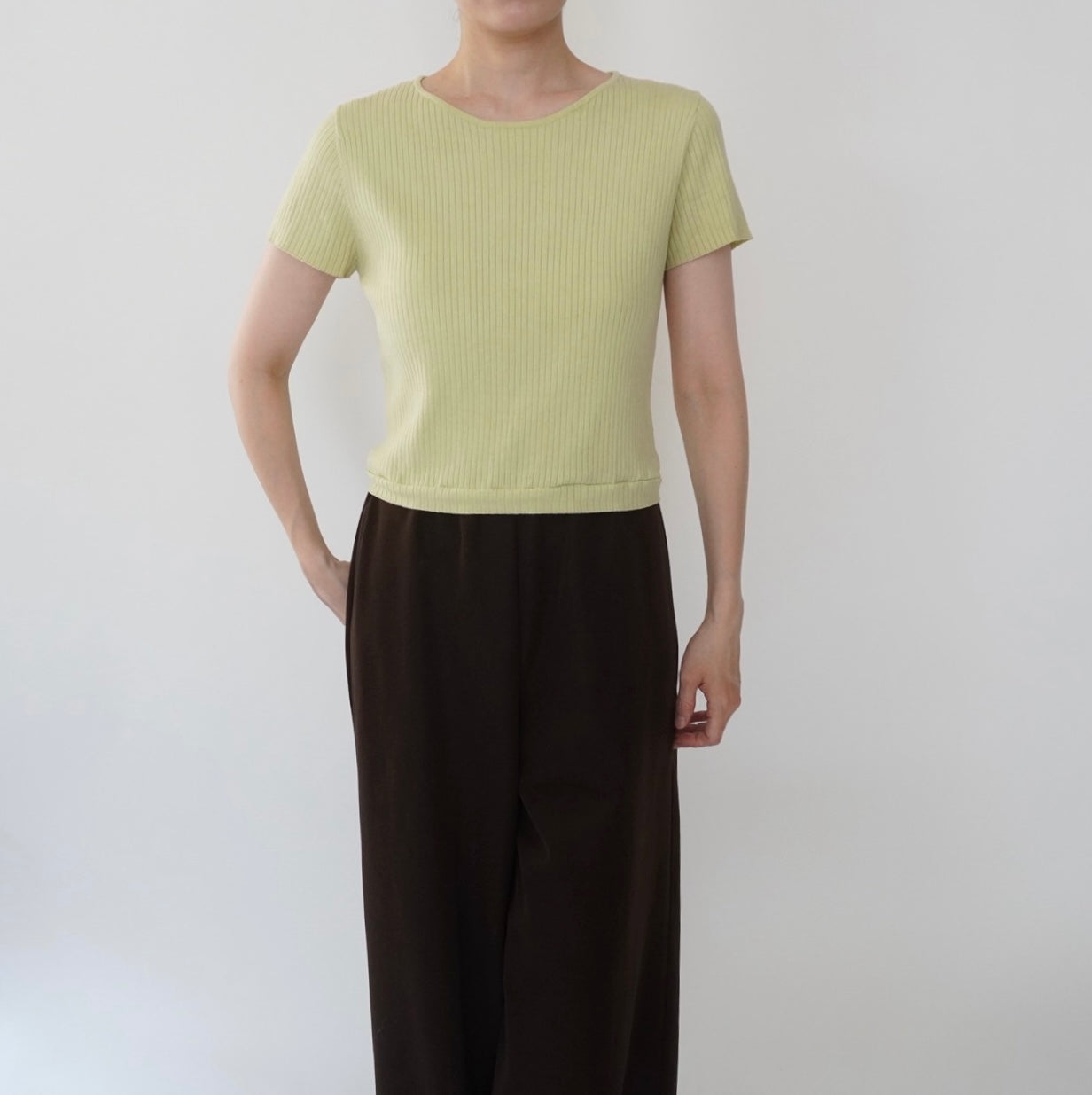 90s Silk Ribbed Top