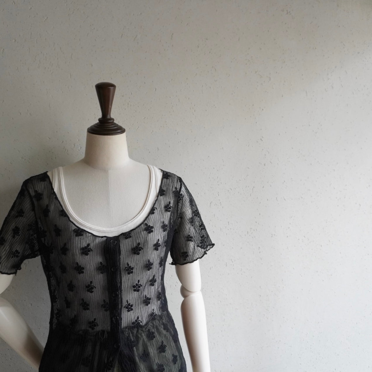 90s Black Lace Blouse