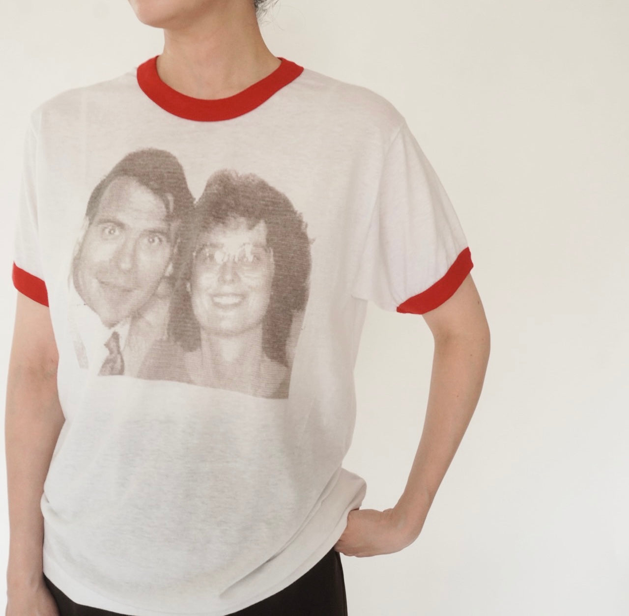 80s Photo Printed T-shirt Made in USA