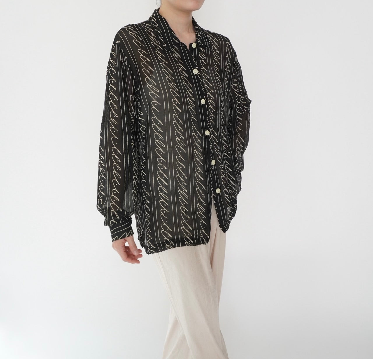 90s EURO Sheer Pattern Shirt