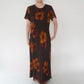 90s Floral Print Maxi Dress