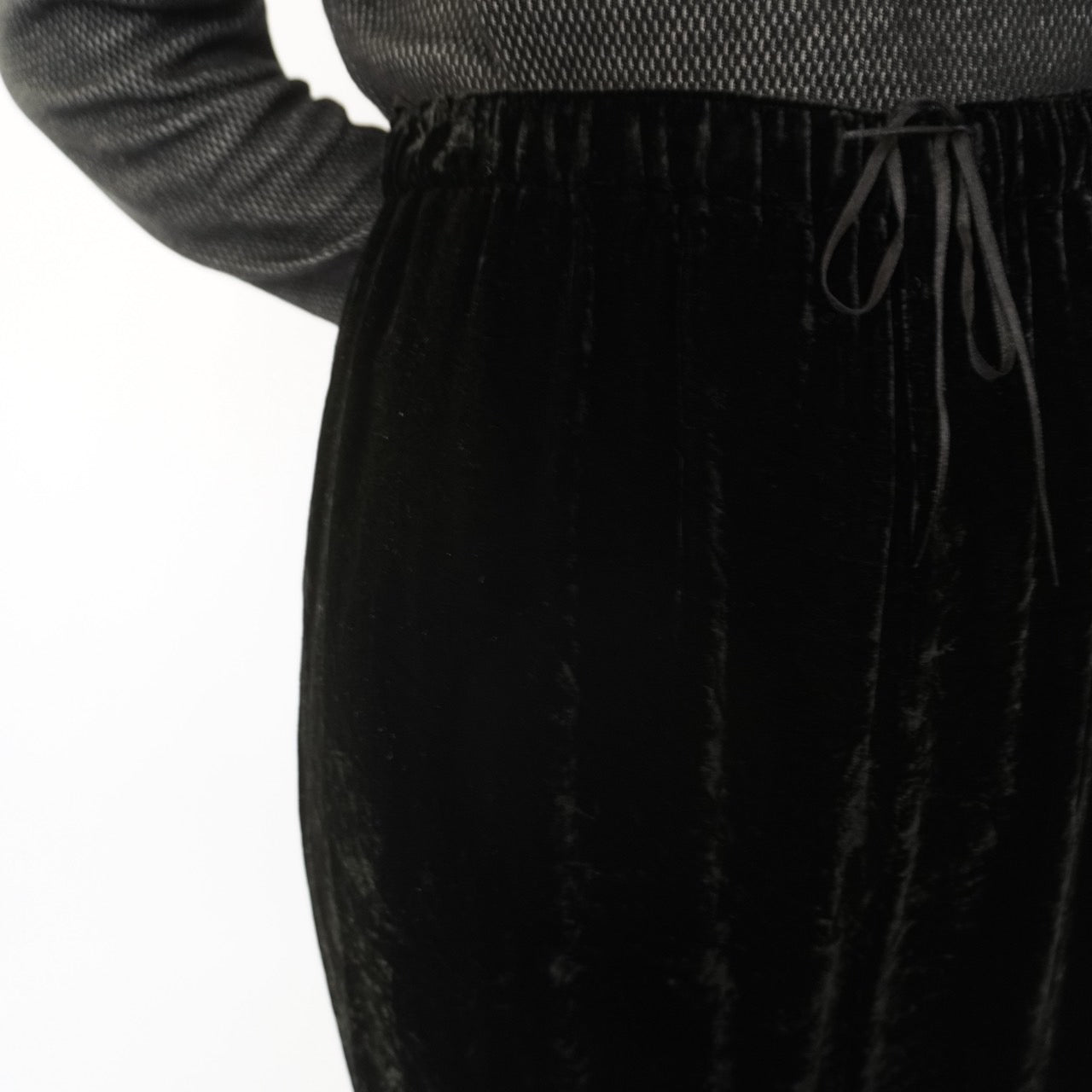 90s Black Velour Wide Pants