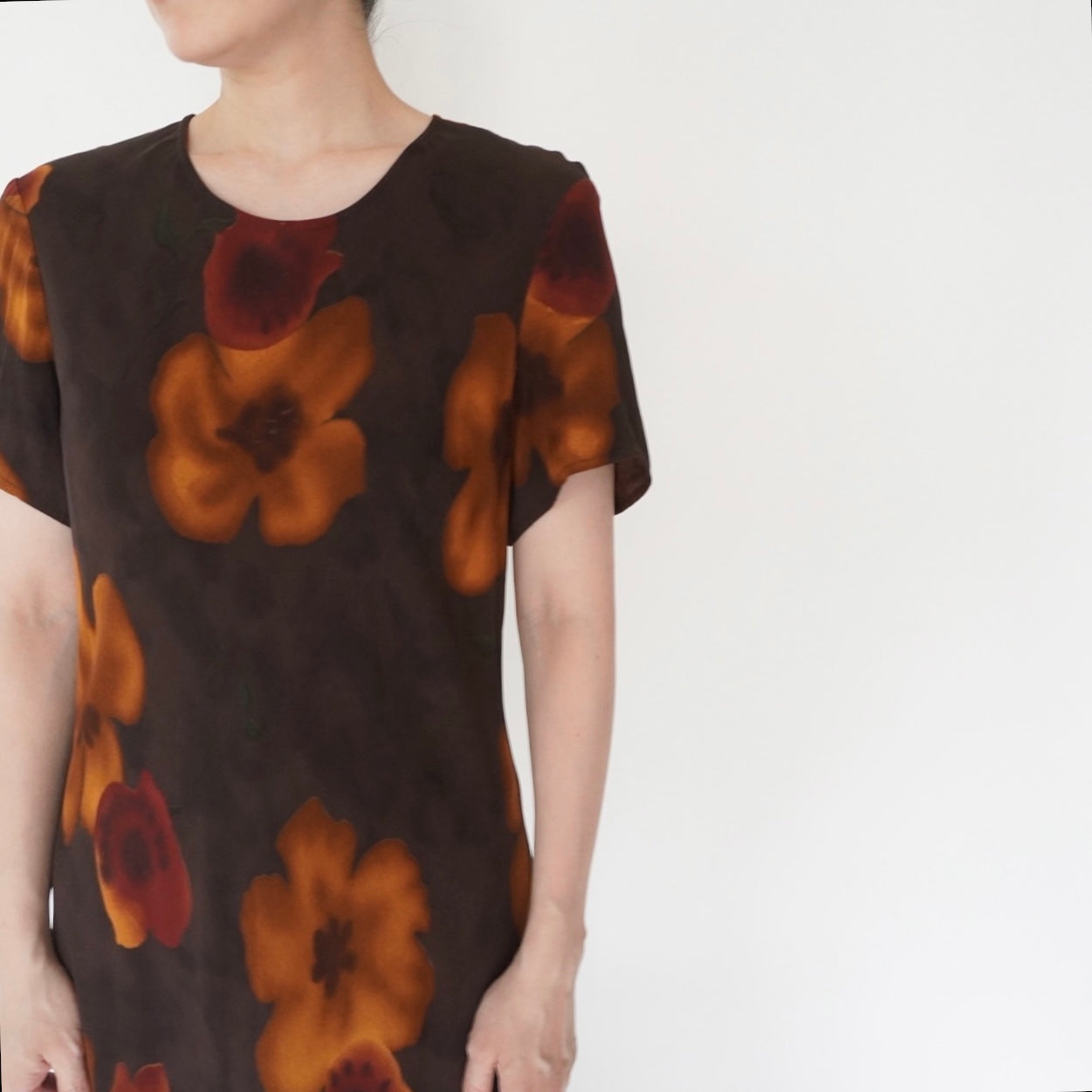 90s Floral Print Maxi Dress