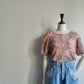 90s Lace Design Sheer Top