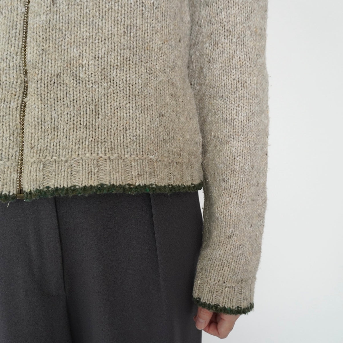 90s Pattern Zip Knit Made in USA