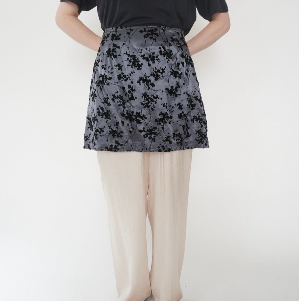 90s Flocky Pattern Skirt  Made in USA