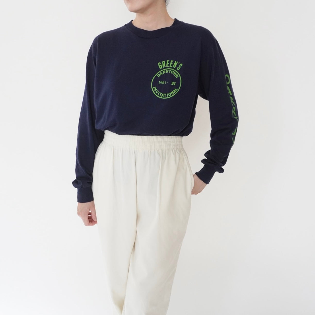 80s Printed Long T-shirt Made in USA