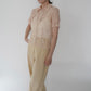 90s Lace Design Zipped Shirt Made in USA