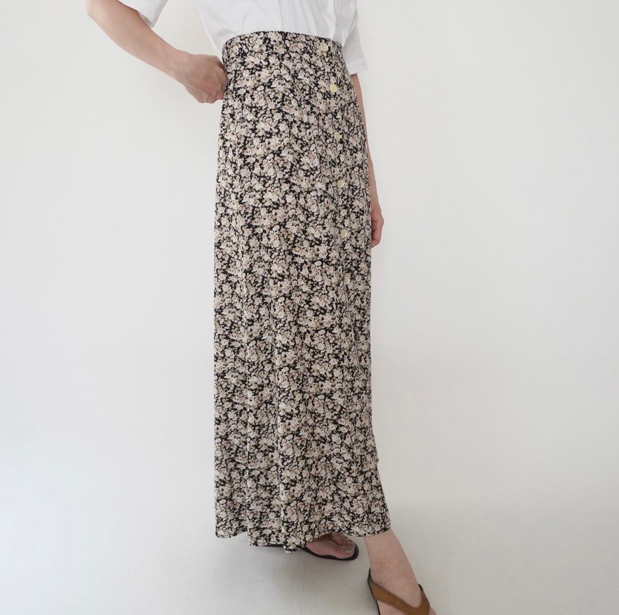 90s Floral Print Skirt Made in USA