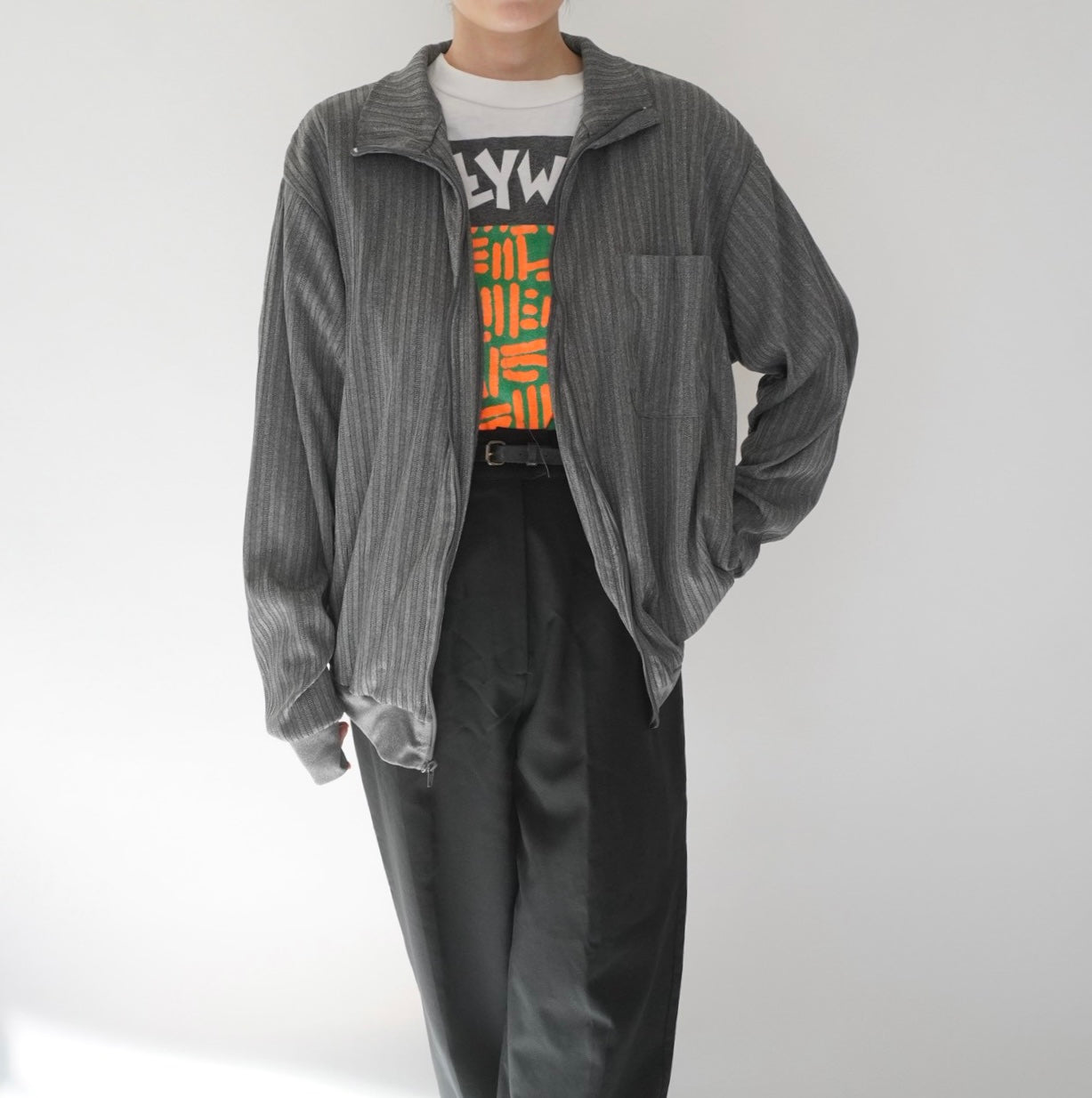90s Ribbed Zip Top