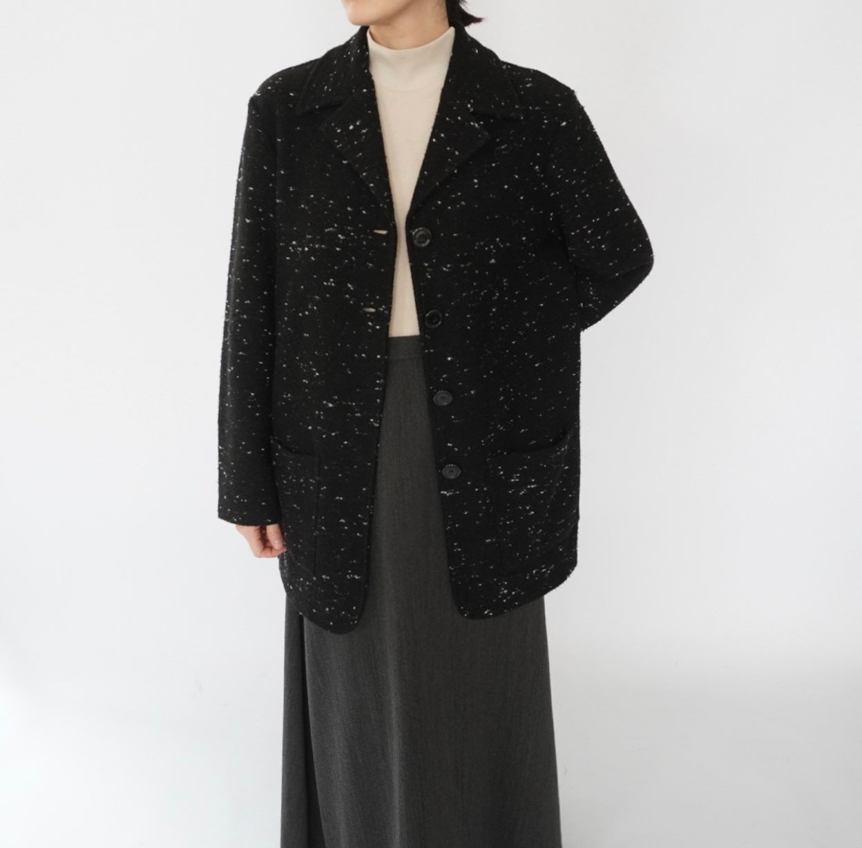 90s Black White Mix Jacket