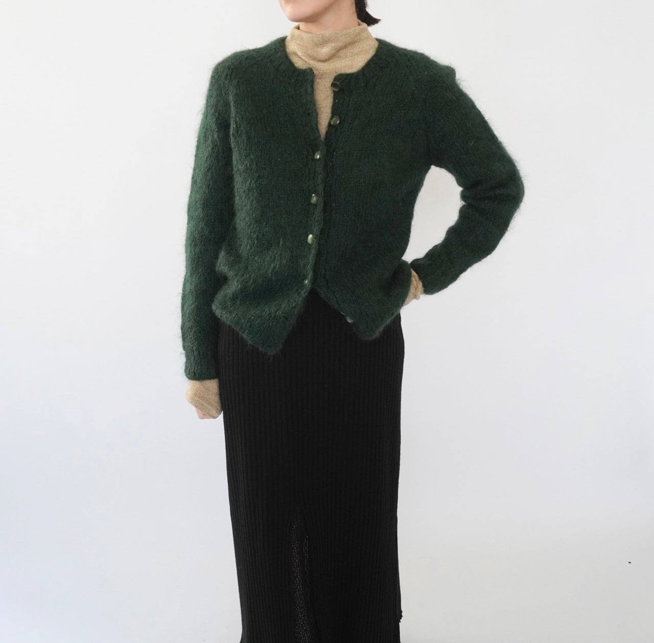 60s Green Mohair Cardigan