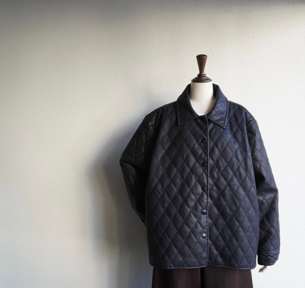 Faux Leather Quilted Jacket