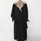 90s Black Design Maxi Coat