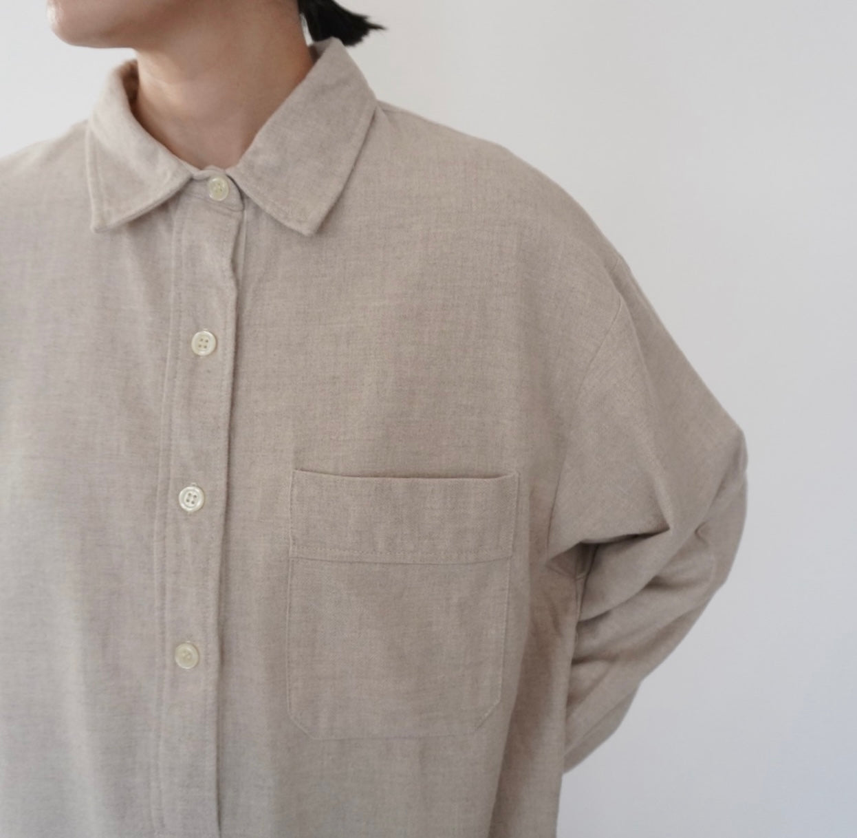90s ”L.tavernier” Cotton Long Shirt Made in France
