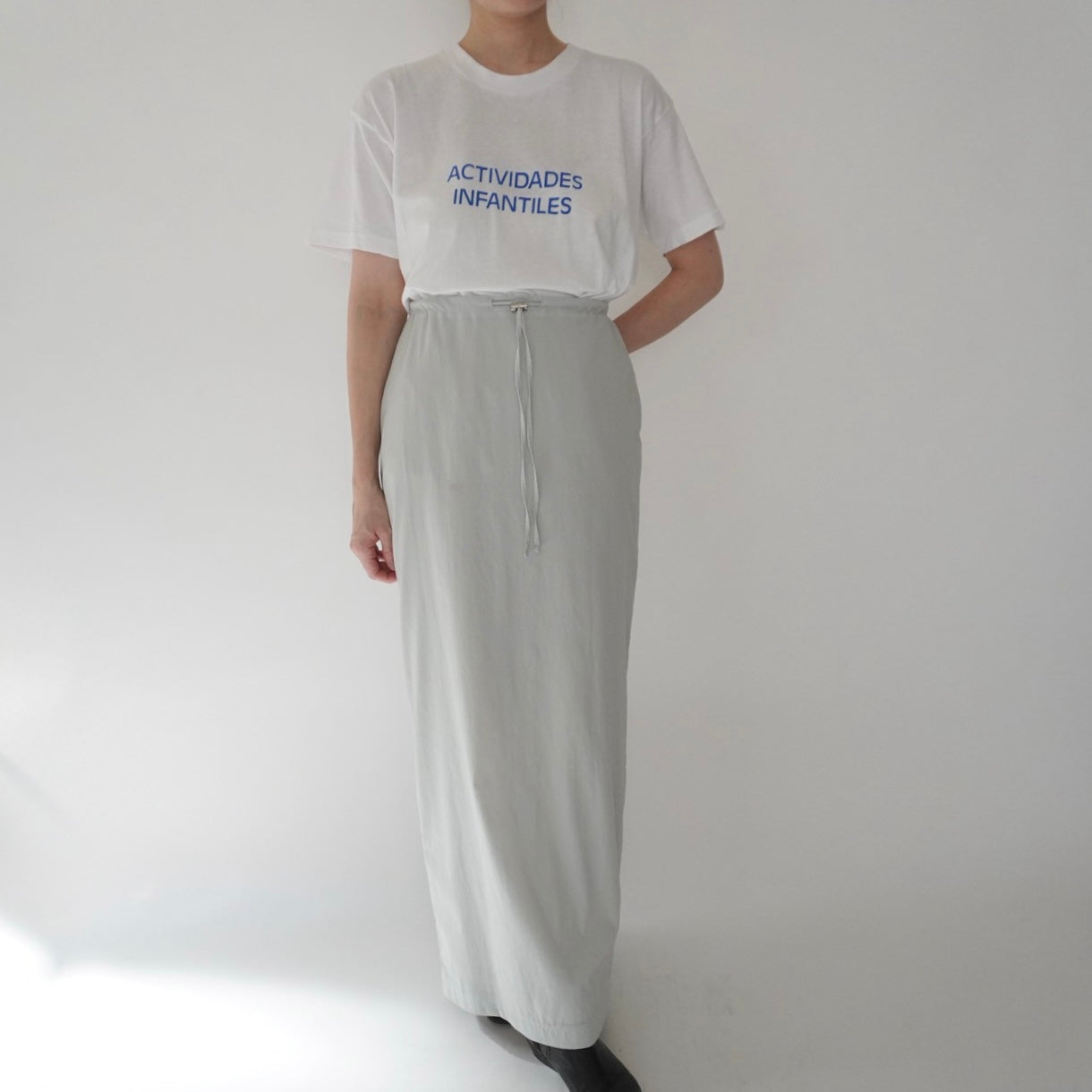 90s Zip Design Maxi Skirt