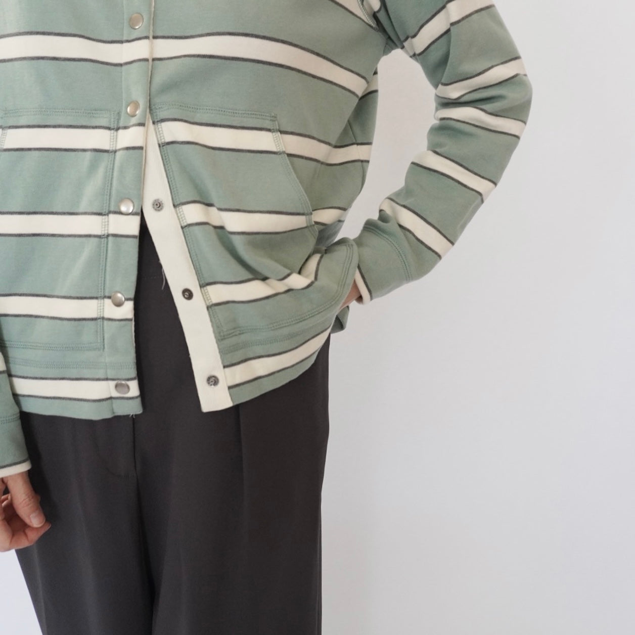 90s Striped Hooded Top