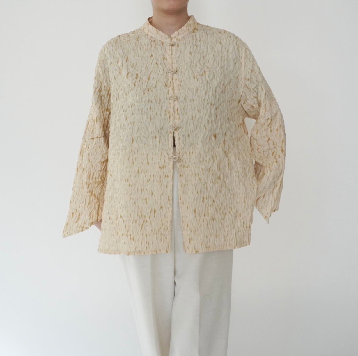90s Pleated Silk Blouse