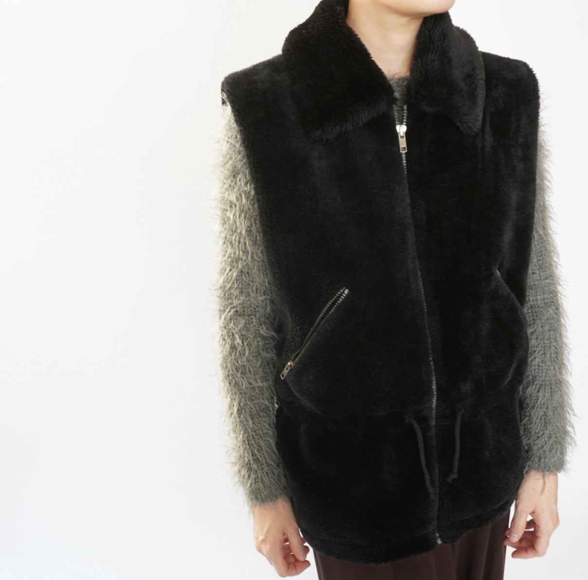 90s Fluffy Fleece Vest