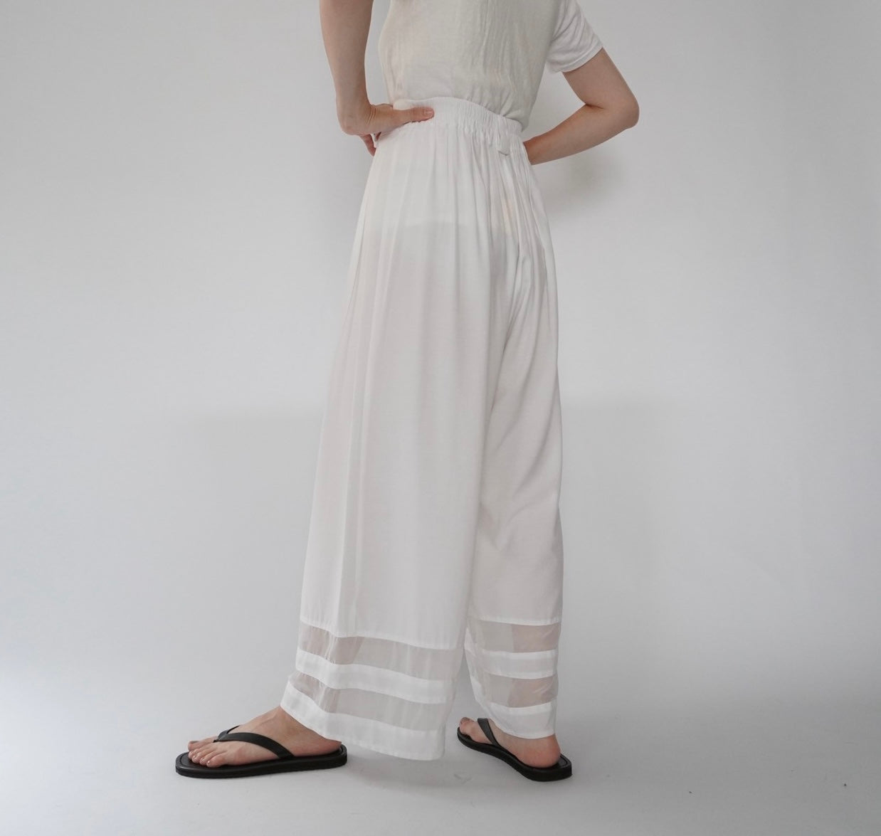 90s Design Wide Pants Made in France
