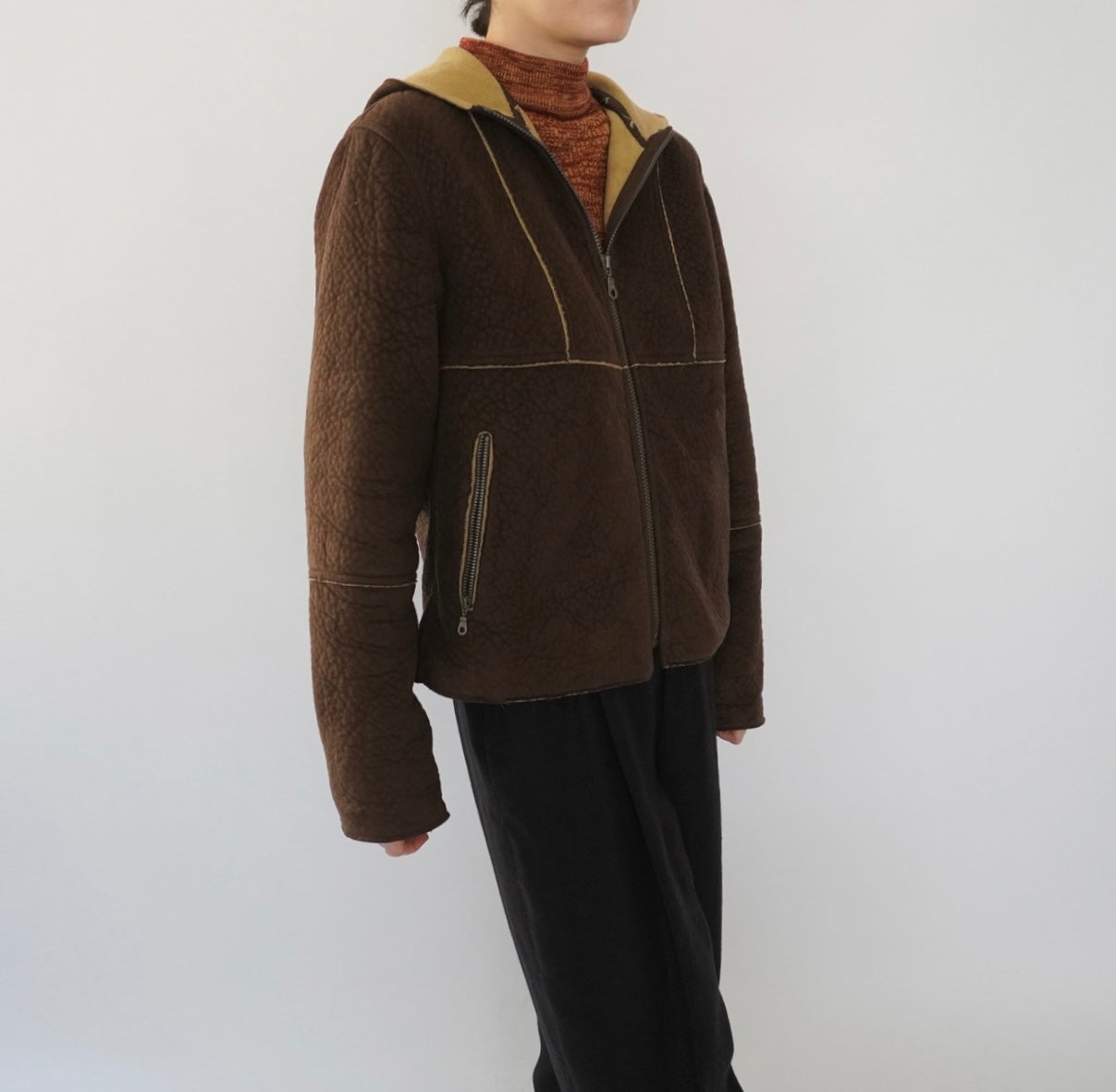 90s Faux Shearling Zipped Jacket
