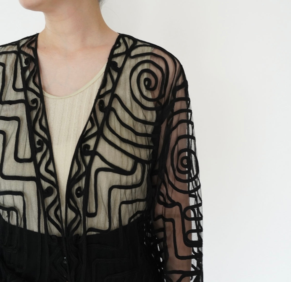 80s Cord Lace Design Robe