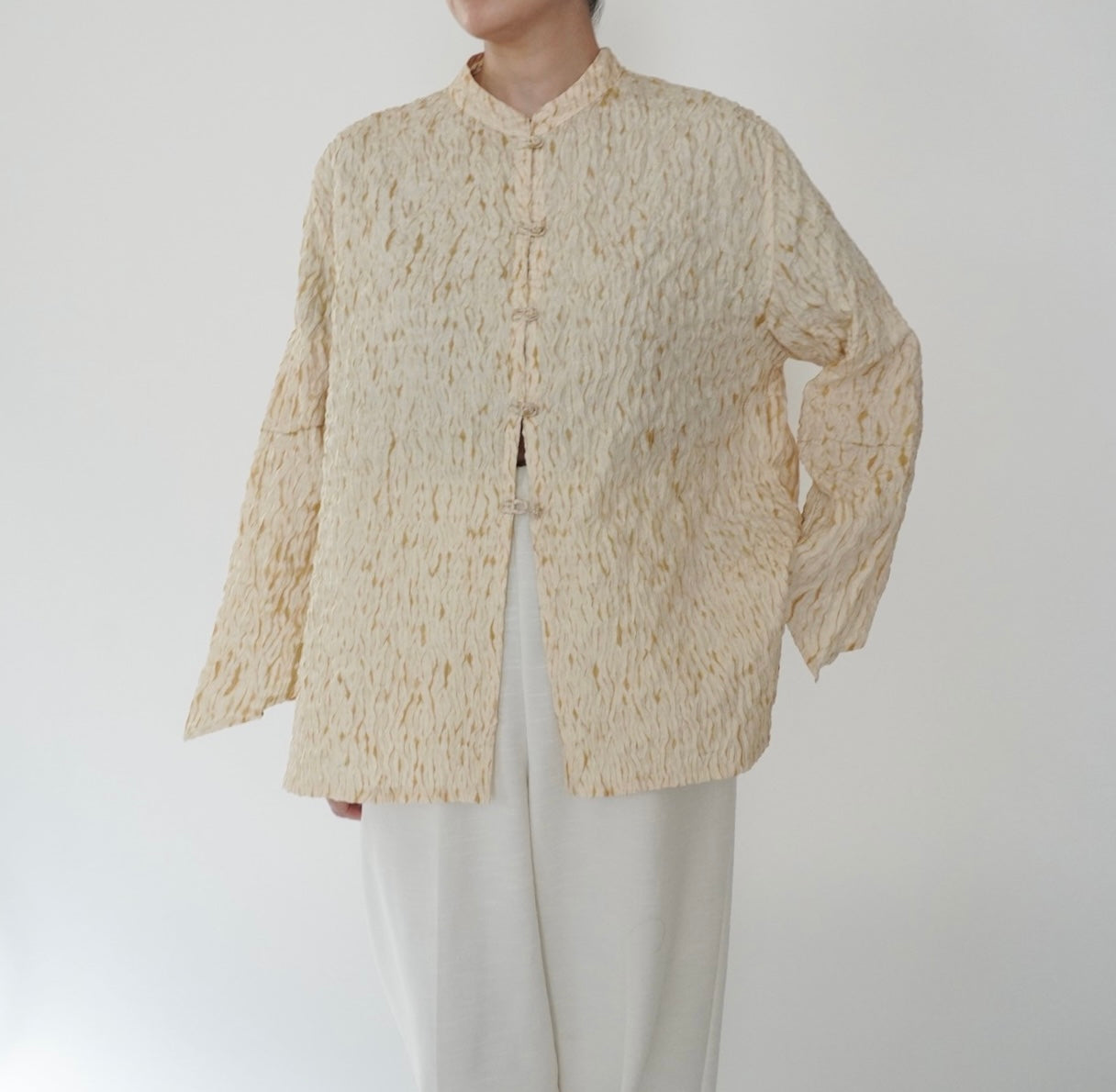 90s Pleated Silk Blouse