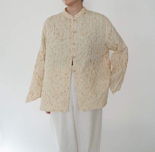 90s Pleated Silk Blouse